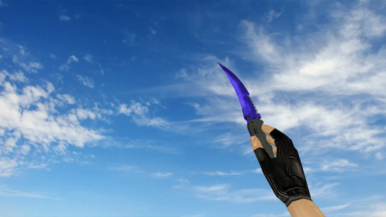Складной нож Doppler Sapphire v_model для CS 1.6: p_ и w_ модели, звук, анимация осмотра, текстуры - скриншот 2