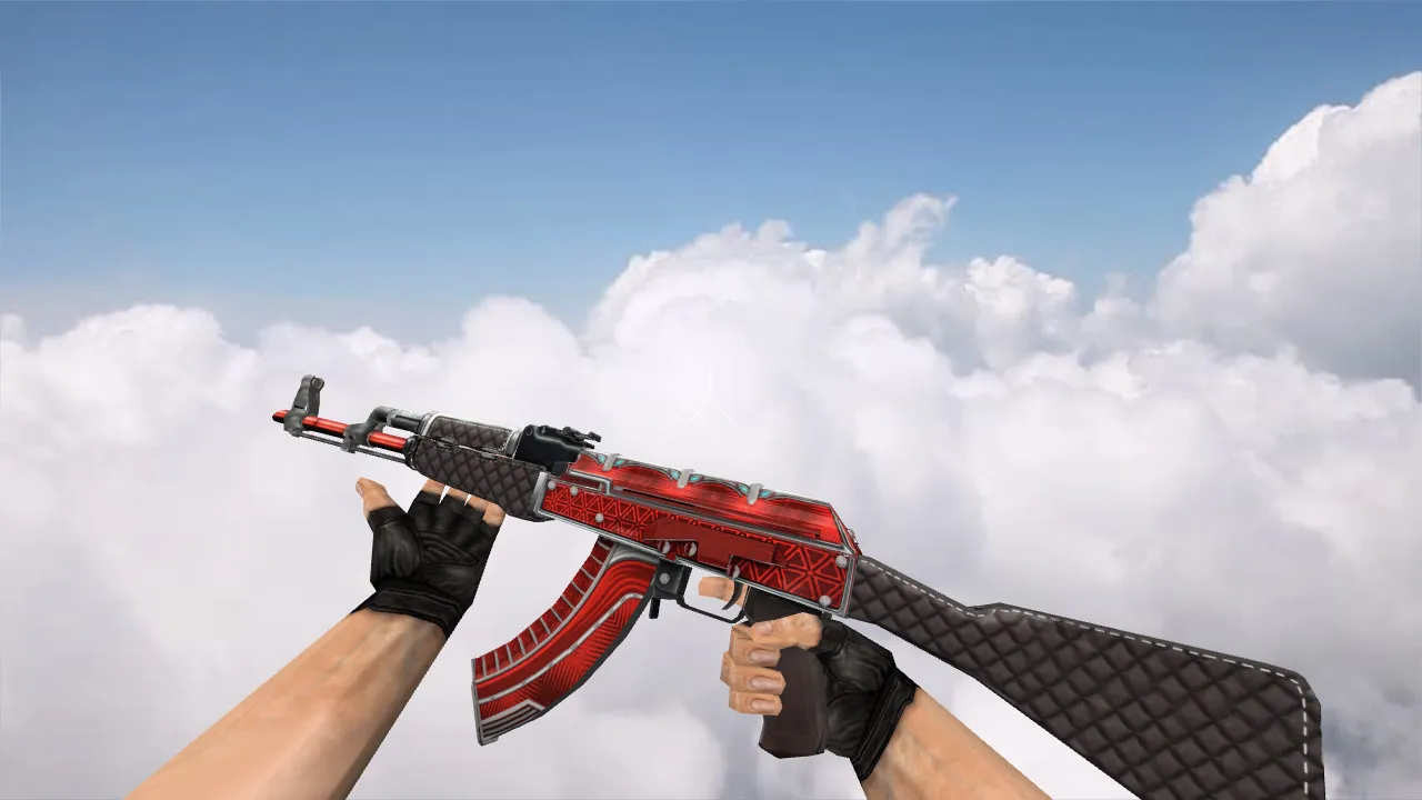 Модель «AK-47 Ruby» v_ и p_ модели для CS 1.6: звуки, анимация осмотра, текстуры и качество в игре — скриншот 1