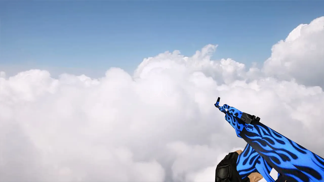 Модель AK-47 Blue Flame для CS 1.6 – Оружие с уникальным дизайном - скриншот 2