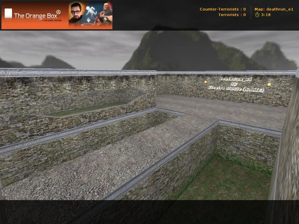deathrun_e1 для CS 1.6: deathrun-карта, точки, маршруты, .nav и оптимизация FPS - скриншот 1