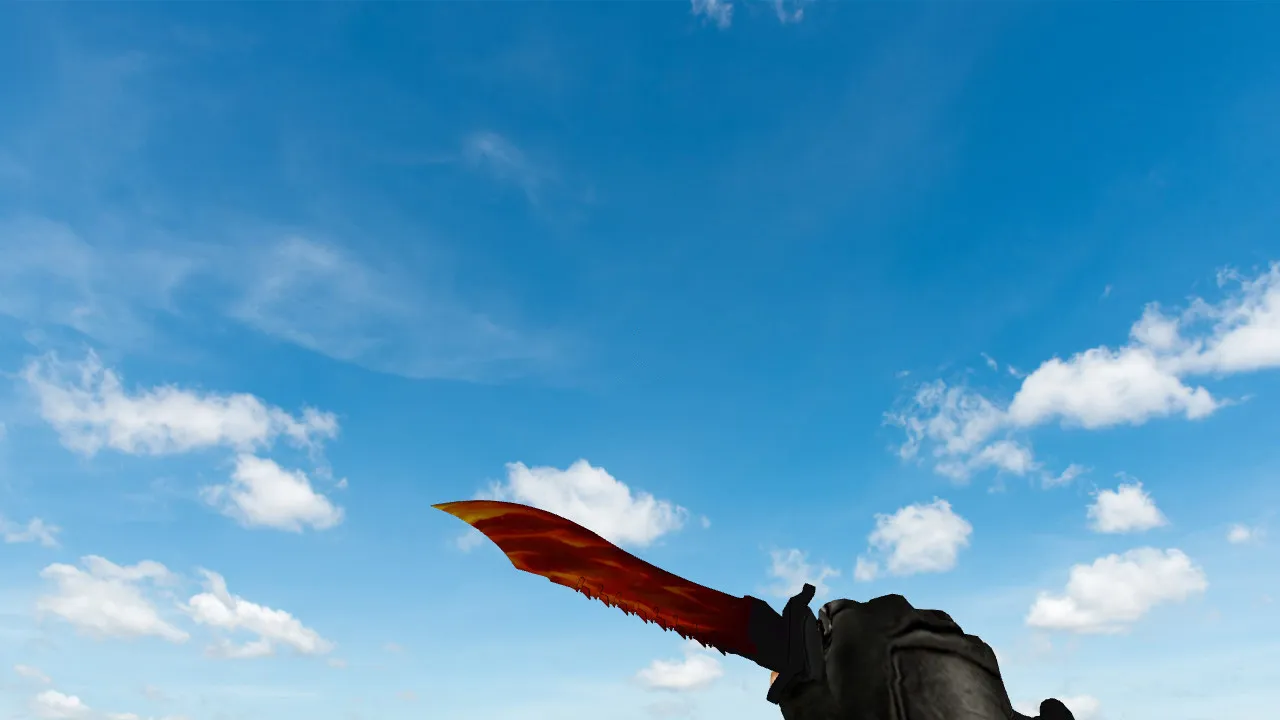 Модель v_ Bowie Knife «Пламя» для CS 1.6: p_ и w_ файлы, звуки, анимация осмотра, текстуры и настройка — скриншот 2