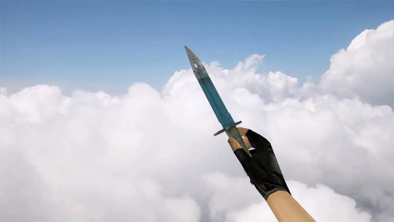 Нож «Bayonet Bark Beetle Blue» v_ для CS 1.6: p_ и w_ модели, анимации осмотра, звуки, текстуры — скриншот 2