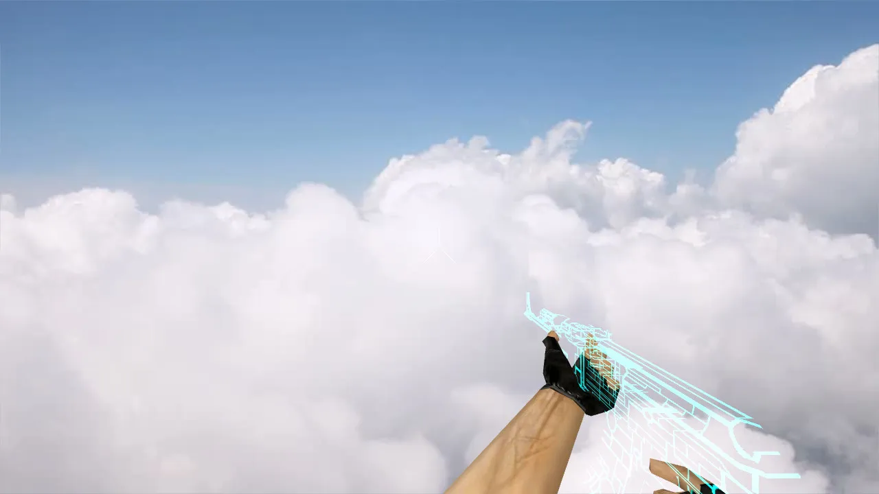 Модель «AK-47 TRON» v_ p_ w_ для CS 1.6: звуки, анимация осмотра и качество текстур - скриншот 1