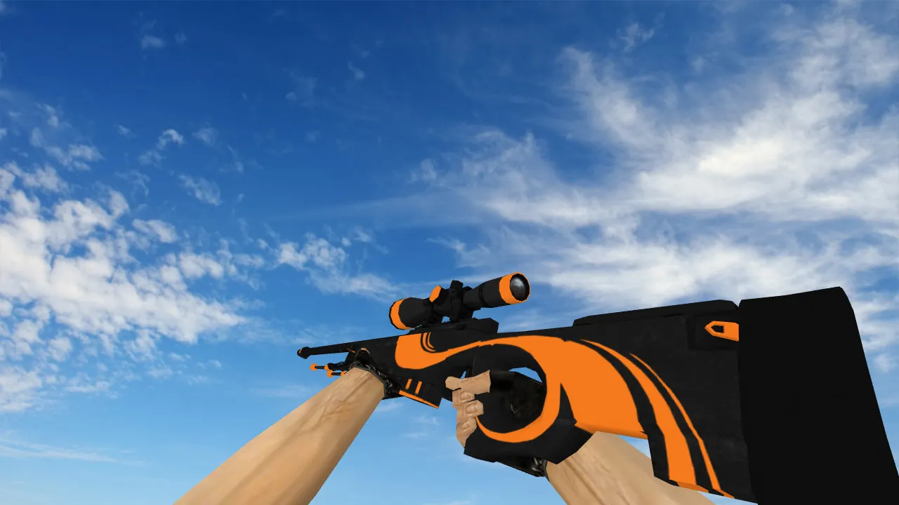 Скин AWP Orange Dash для CS 1.6 — необычная модель - скриншот 1