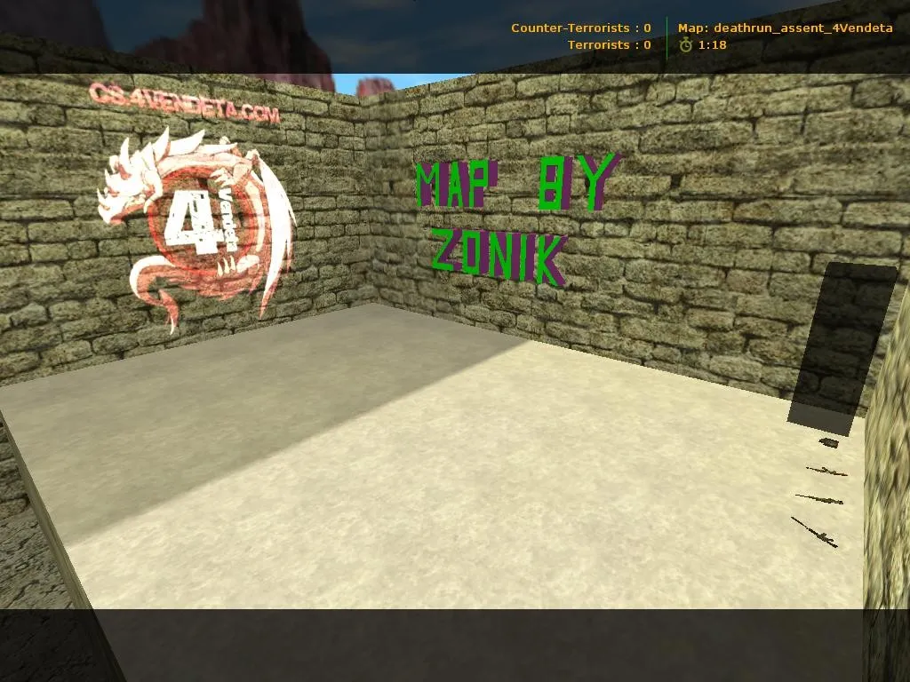 Карта deathrun_assent_4vendeta для CS 1.6: баланс сторон, точки, .nav и оптимизация - скриншот 8