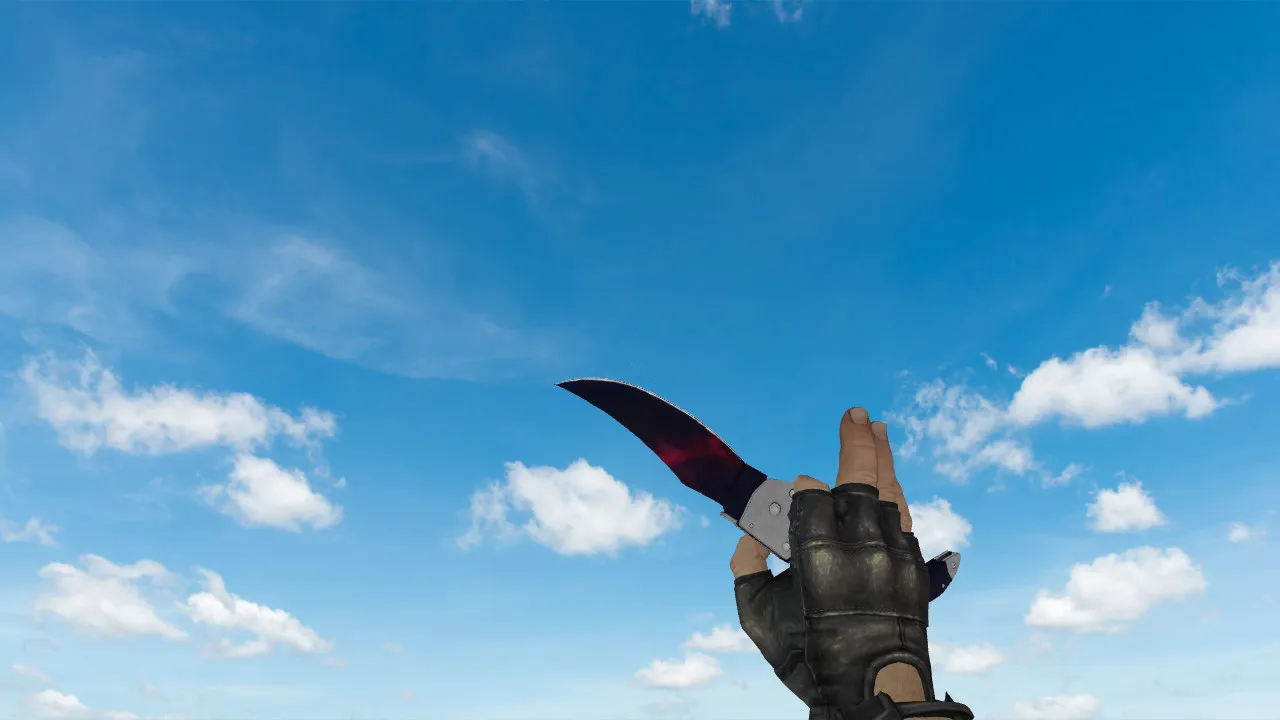 Модель ножа «Falchion Doppler Phase 1» v_ для CS 1.6: p_ w_ модели, звуки и анимация осмотра - скриншот 2