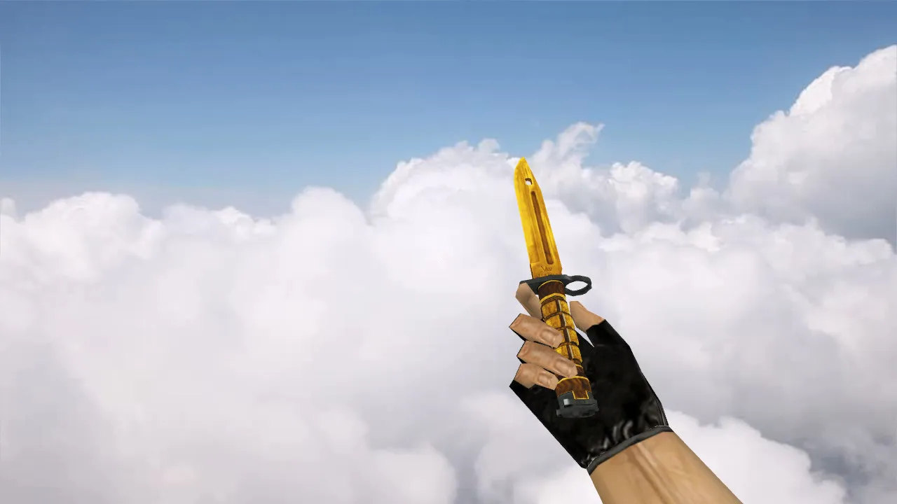Модель «Bayonet Fine Gold» для CS 1.6: v_ p_ w_ файлы, звуки, анимация осмотра, текстуры и качество модели — скриншот 1
