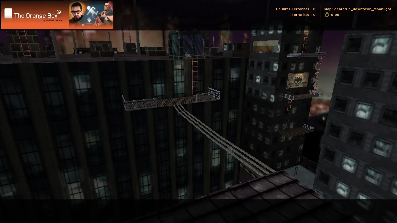 deathrun_downtown_moonlight для CS 1.6: тактики, точки, .nav, оптимизация карты - скриншот 3