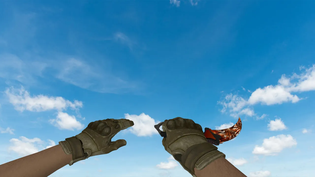 v_karambit_autumn_explosion, p_ и w_ модель ножа «Karambit Autumn Explosion» для CS 1.6 с анимацией осмотра и звуками - скриншот 2