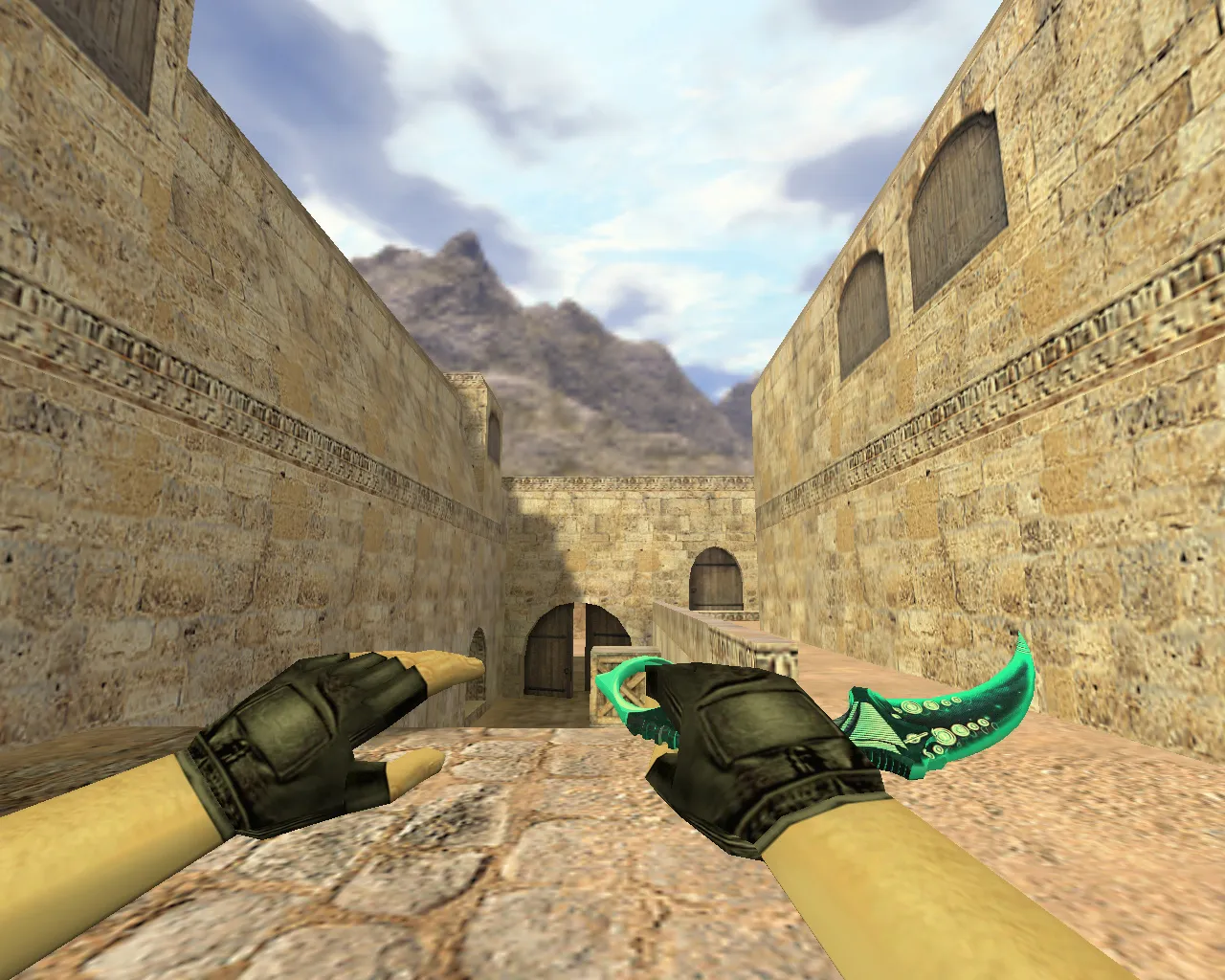 v_knife_kerambit_blue мечтатель: модель керамбита для CS 1.6 с анимацией осмотра и звуками - скриншот 2