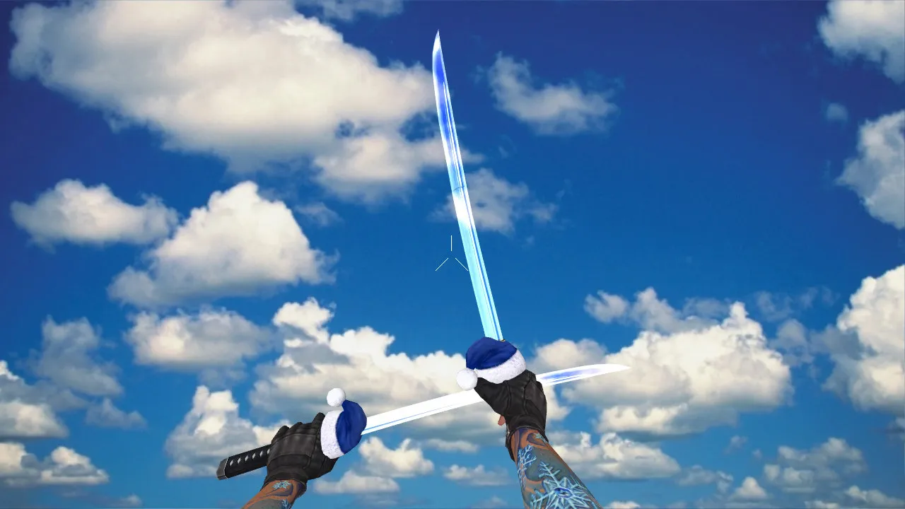 Модель ножей Dual Katana Xmas v_ модели для CS 1.6: p_ w_ анимация осмотра, звуки, качество текстур - скриншот 3