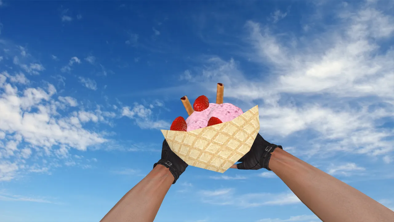 Модель «Ice Cream Grenade» v_ для CS 1.6: звуки, анимация осмотра, качество текстур и точная подача гранаты - скриншот 2