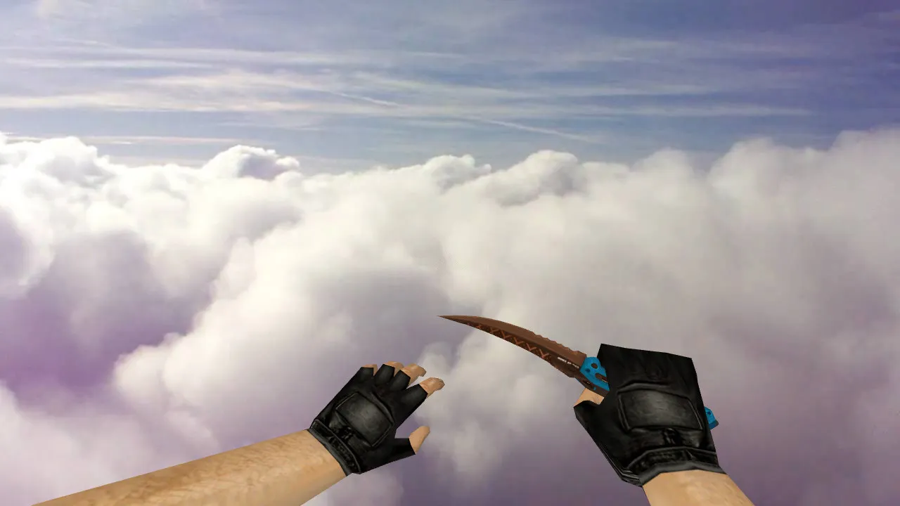v_knife модель «Складной нож Королевский синий» для CS 1.6: звуки, анимация осмотра, текстуры и качество — скриншот 3