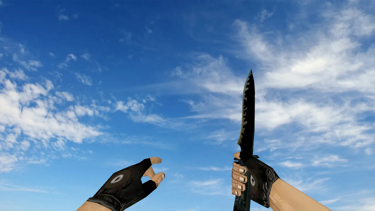 Модель Default Knife Black для CS 1.6: v_ и w_ нож, звуки, анимации осмотра и качество текстур - скриншот 1