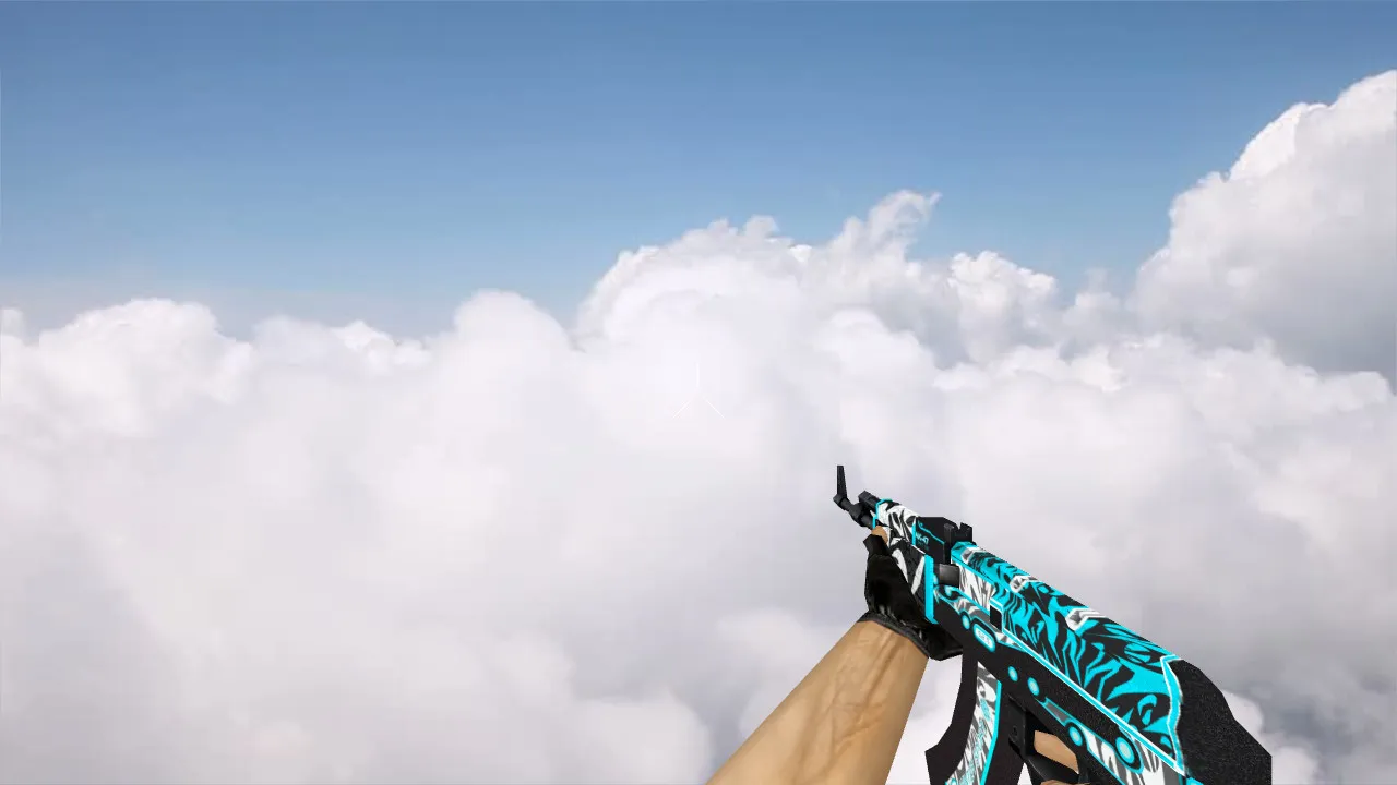Модель Default AK-47 Frontside Misty для CS 1.6: v_ модель, звуки, анимация осмотра, текстуры — скриншот 1
