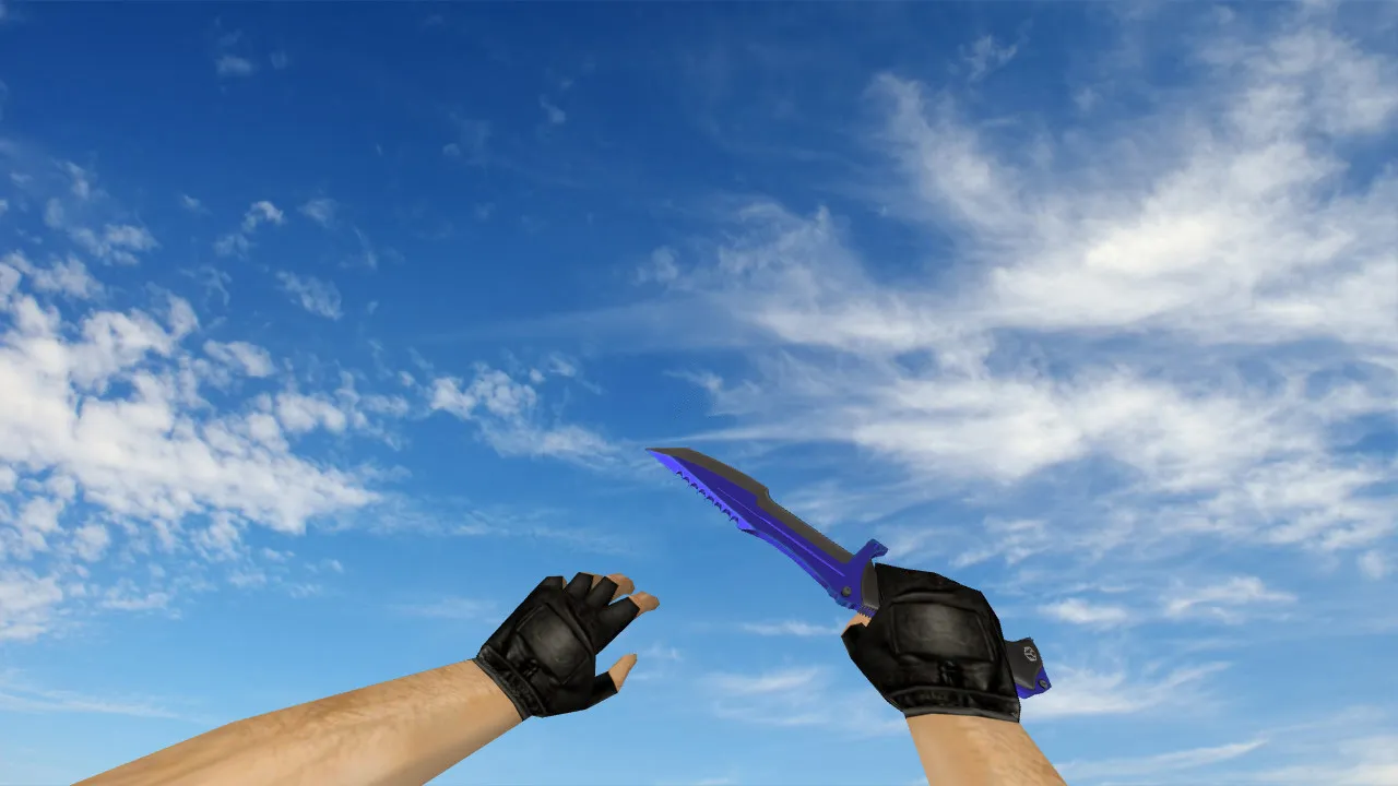 Модель «Huntsman Knife Automatic Blue» v_ для CS 1.6: p_ w_ модели, звуки, анимация осмотра и текстуры - скриншот 3