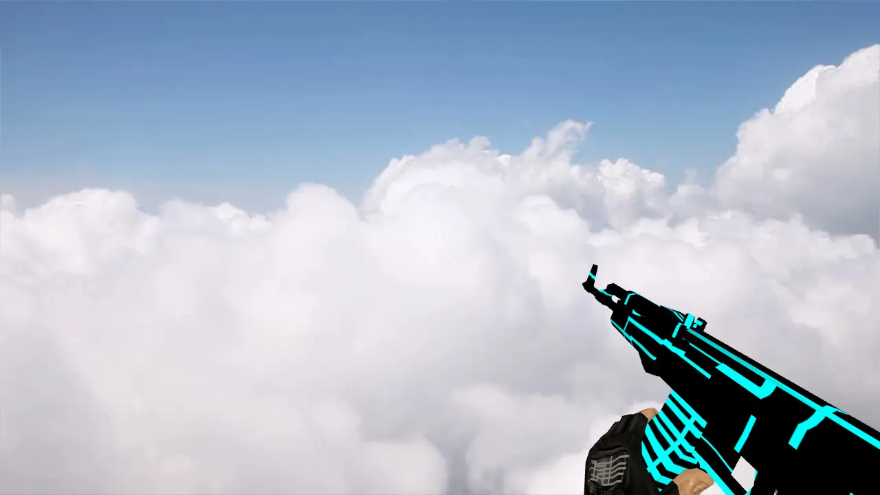 Модель «Default AK-47 Blue Lines» v_model для CS 1.6: звуки, анимация осмотра, текстуры и качество - скриншот 2