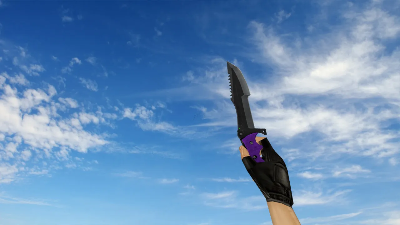 Модель охотничьего ножа Knife «Ультрафиолет» для CS 1.6: v_, p_, w_, звук, анимация осмотра, текстуры - скриншот 2