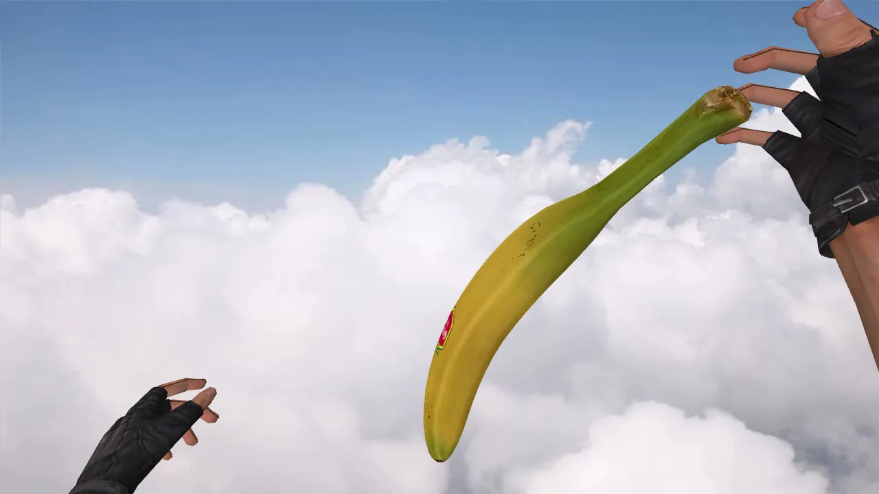 Модель нож «Банан» v_knife_banana, p_knife_banana, w_knife_banana для CS 1.6: звуки, анимация осмотра, текстуры - скриншот 2