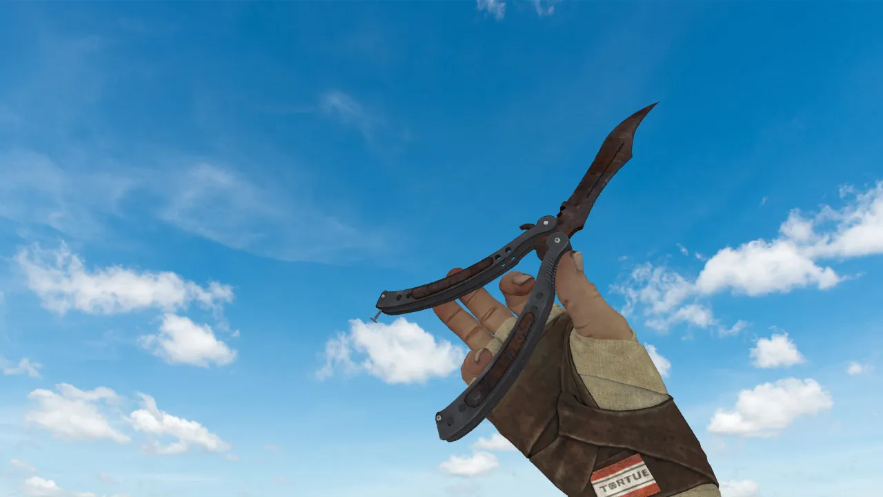 Модель «Butterfly Knife Rustcoat» v_ для CS 1.6: p_ и w_ модели, звук, анимация осмотра и текстуры - скриншот 1