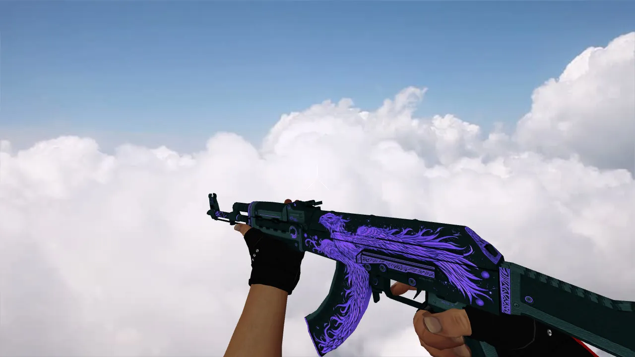 Модель v_ AK-47 Phoenix Rise Purple для CS 1.6: p_, w_ модели, звуки, анимация осмотра — скриншот 2