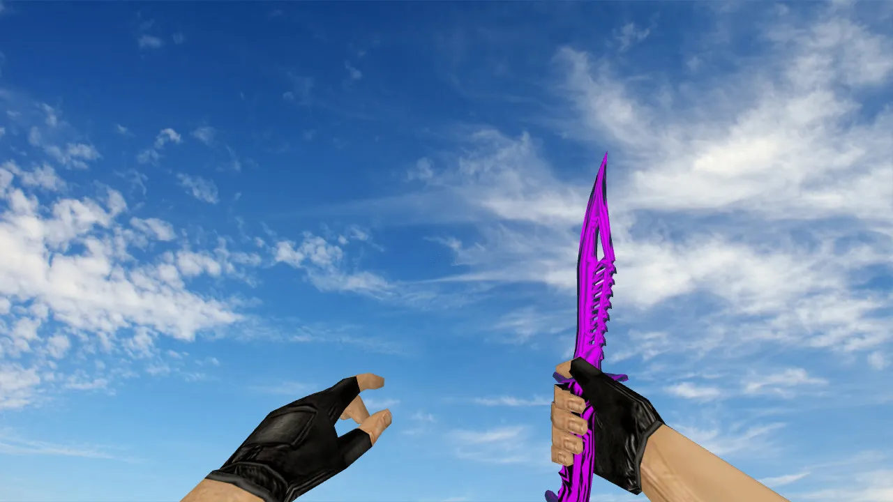 Модель ножа v_knife Nautilus Chrome Magenta для CS 1.6: звуки, анимация осмотра, качество текстур и настройка в игре — скриншот 2