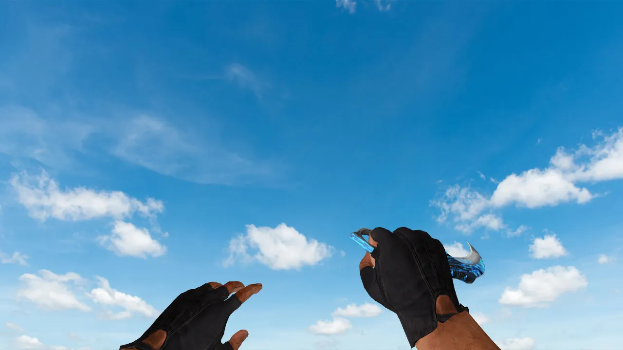 Модель ножа Karambit Blue Flame (v_knife) для CS 1.6: звуки, анимация осмотра, качество текстур - скриншот 2