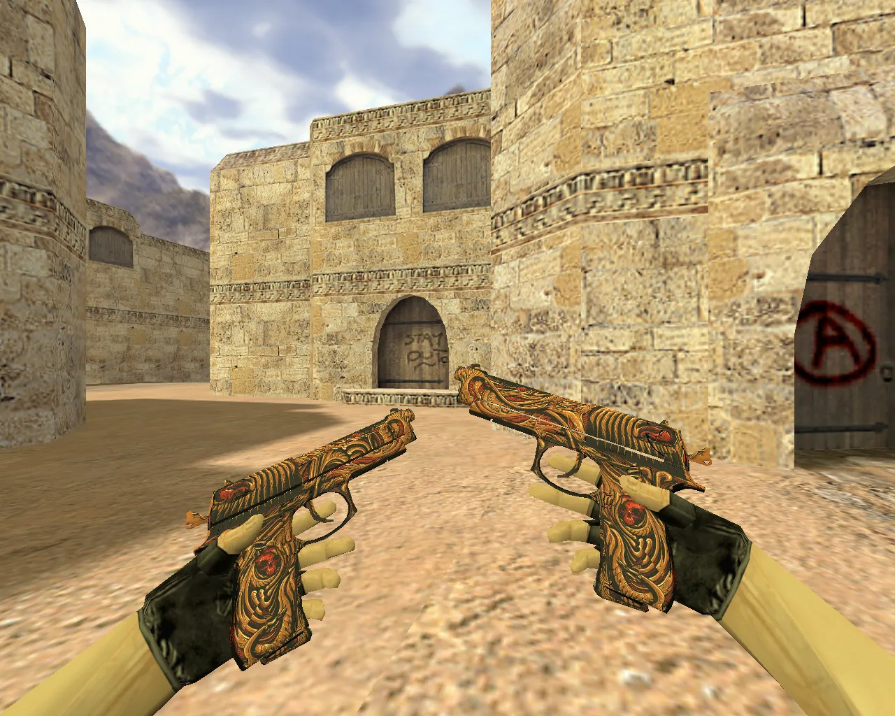 Модель Dual Elites Узор мертвеца для CS 1.6 - скриншот 1