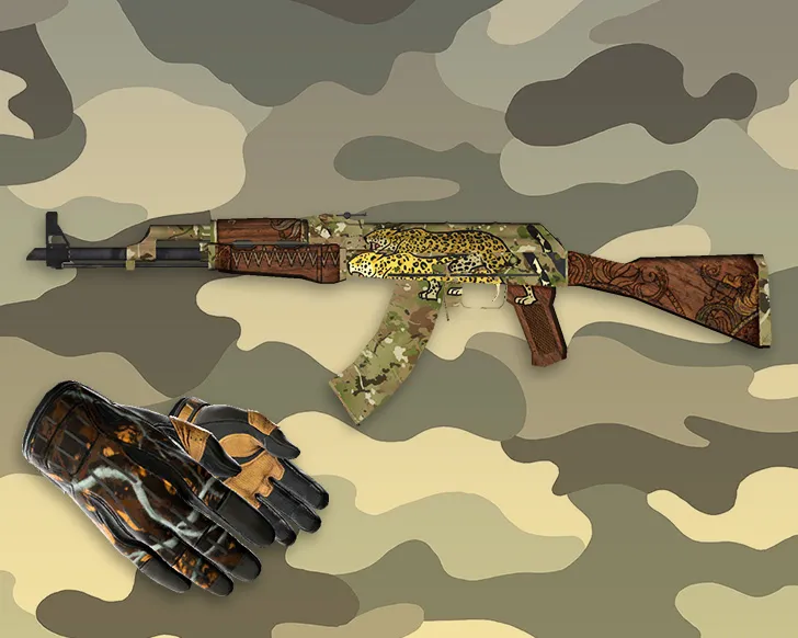 Скин AK-47 Panthera Onca: v_ и p_ модели, звуки, анимация осмотра и текстуры для CS 1.6 - скриншот 1