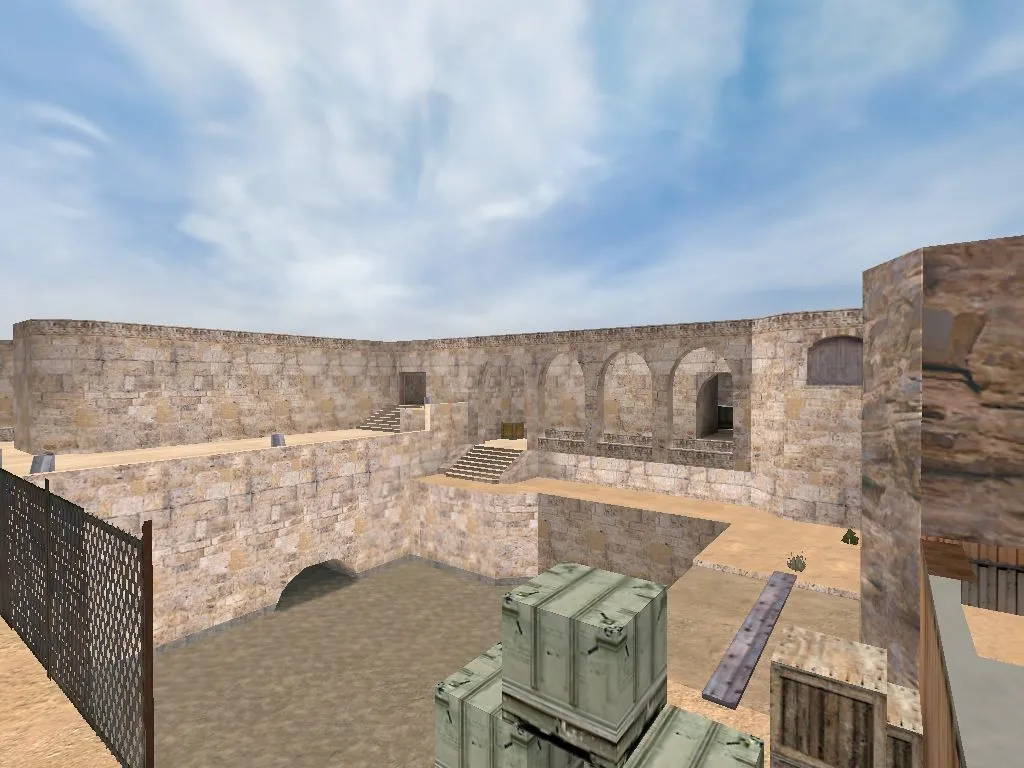 deathrun_dustroad для CS 1.6: боты, ловушки и точки - deathrun карта с навигацией для ботов - скриншот 3
