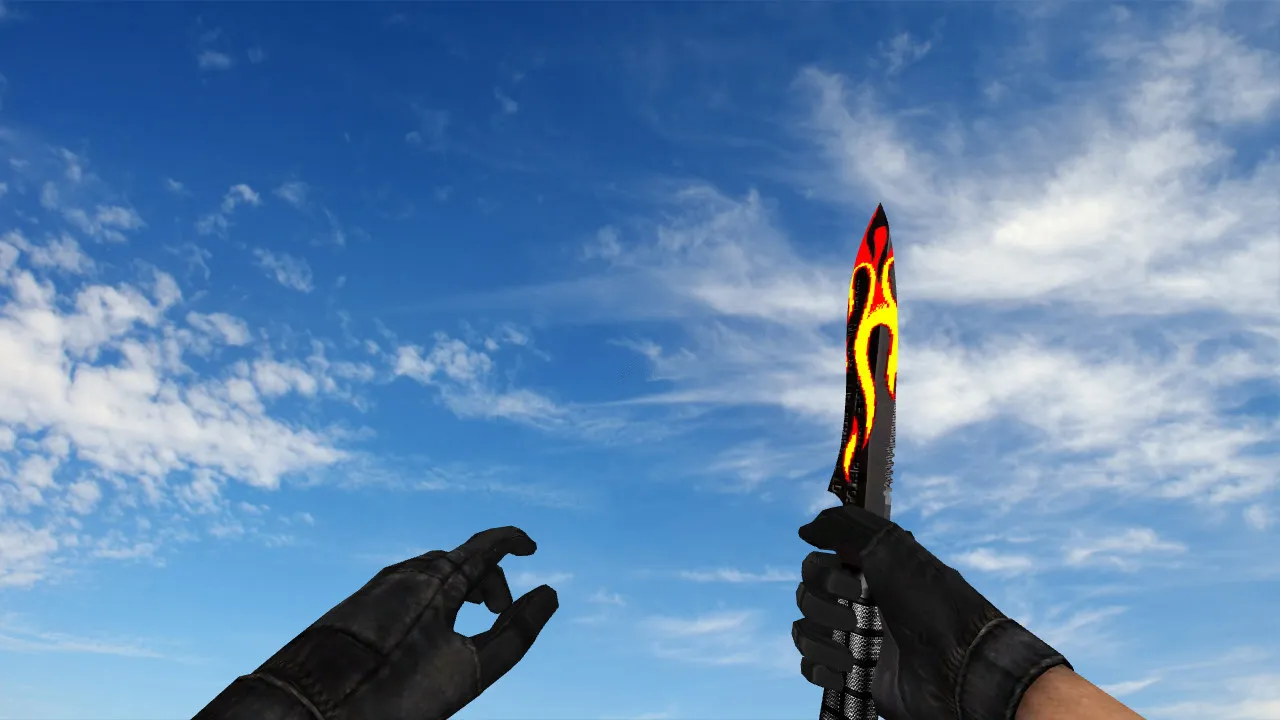 Модель «Огненный нож» v_knife_p для CS 1.6: звуки, анимация осмотра, текстуры и настройки - скриншот 1
