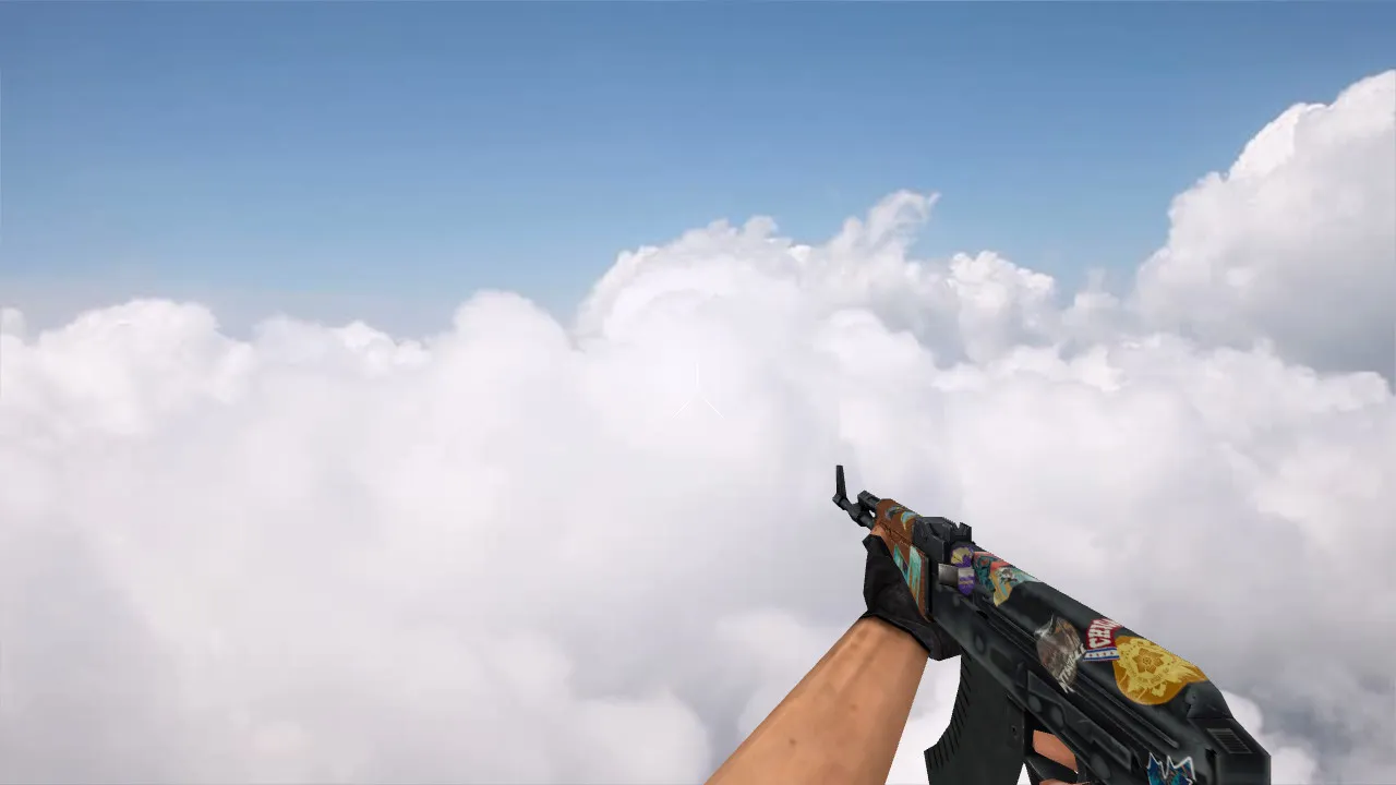 Модель v_ и p_ АК-47 «Default AK-47 Jet Set» для CS 1.6: звуки, анимация осмотра, качественные текстуры - скриншот 1