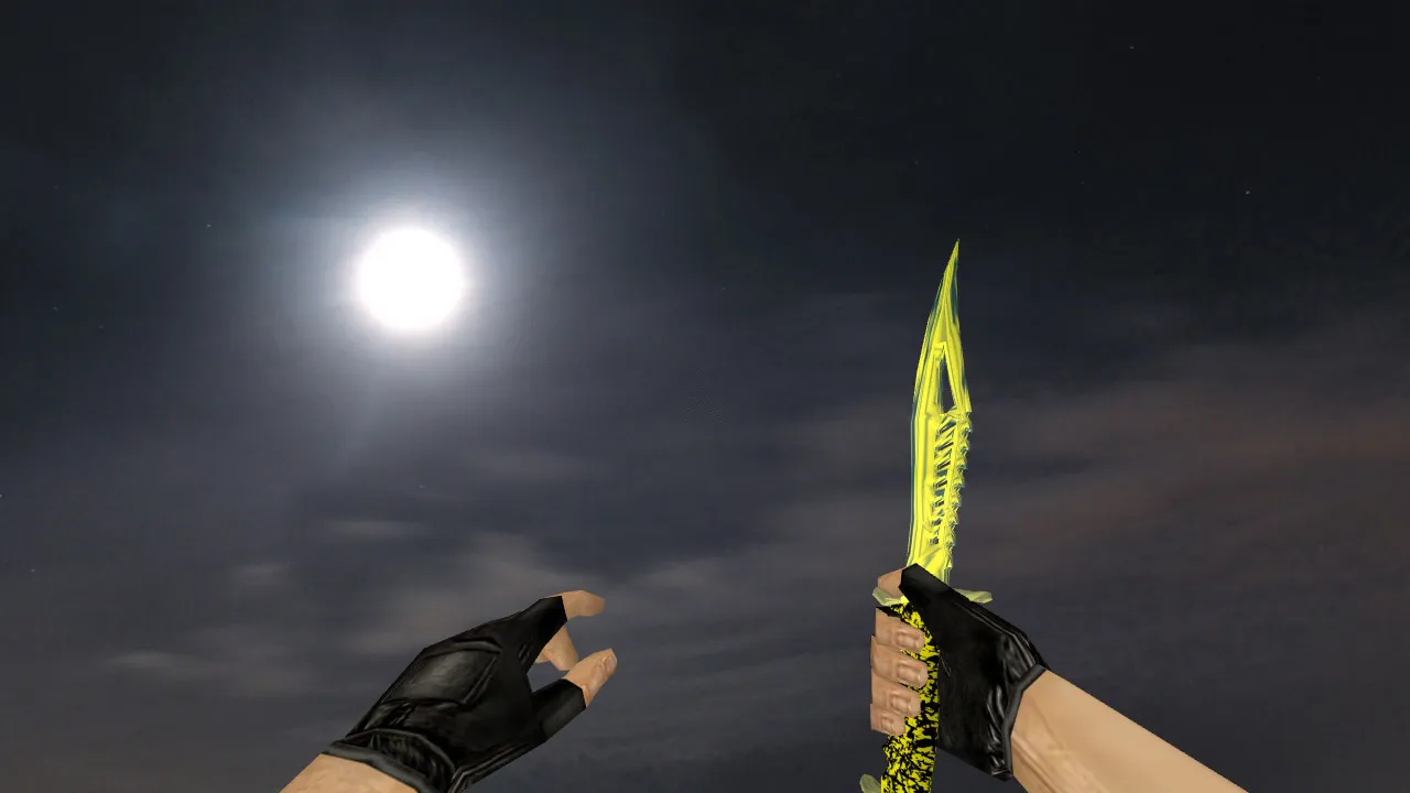 Модель v_knife «Nautilus Transparent Gold» для CS 1.6: p_knife, w_knife, звуки, анимации осмотра - скриншот 1