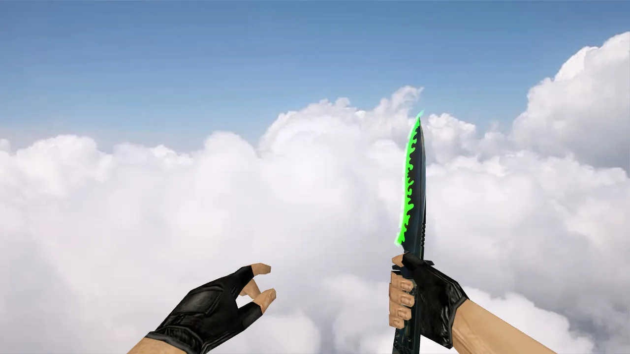 Модель Knife Neon Green для CS 1.6: v_ p_ w_ модели, звук, анимация осмотра, качество текстур - скриншот 1