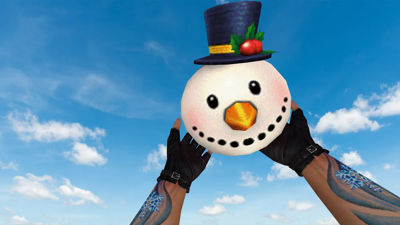 Модель «Weird Snowman Grenade» (v_, p_, w_) для CS 1.6: звук, анимация осмотра и качество текстур - скриншот 3