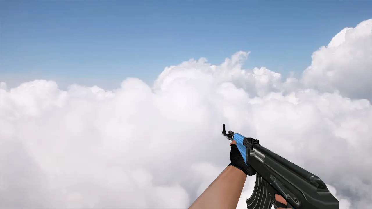Модель v_ak47 «Default AK-47 Blue Edition» для CS 1.6: p_ и w_ модели, звуки, анимация осмотра — скриншот 1