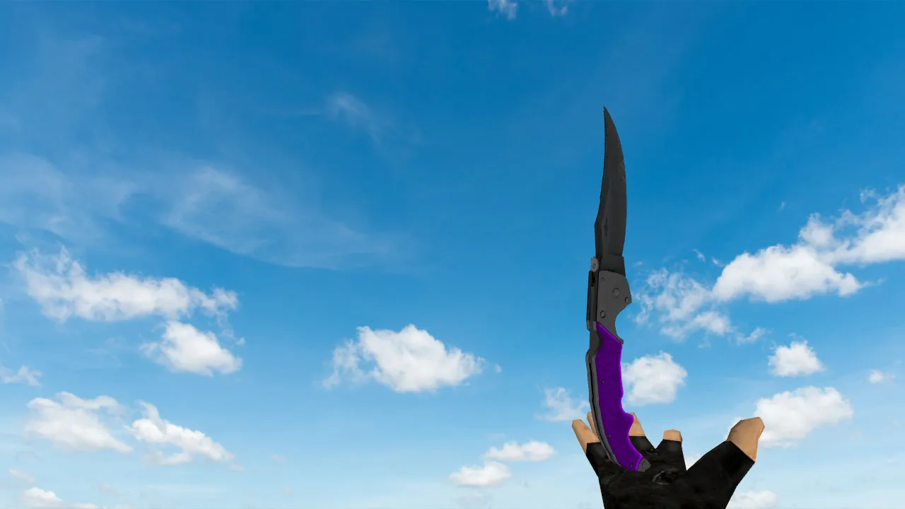 Модель ножа Falchion «Ультрафиолет» v_ p_ w_ для CS 1.6: звуки, анимации осмотра и качество текстур - скриншот 2