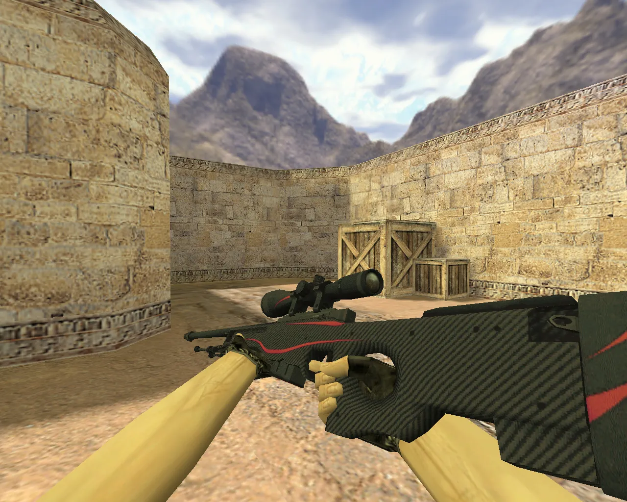 Модель AWP Красная линия для CS 1.6 – качественные текстуры и анимация - скриншот 1