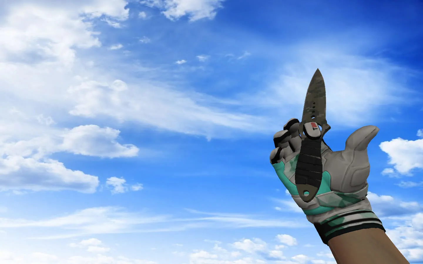 v_knife Скелетный нож | Пиксельный камуфляж Лес для CS 1.6 — модель, звук, анимация осмотра - скриншот 1