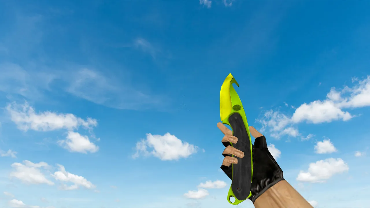 Модель «Gut Knife Hecklux Lime» v_ для CS 1.6: p_ и w_ файлы, звуки, анимация осмотра, текстуры - скриншот 1