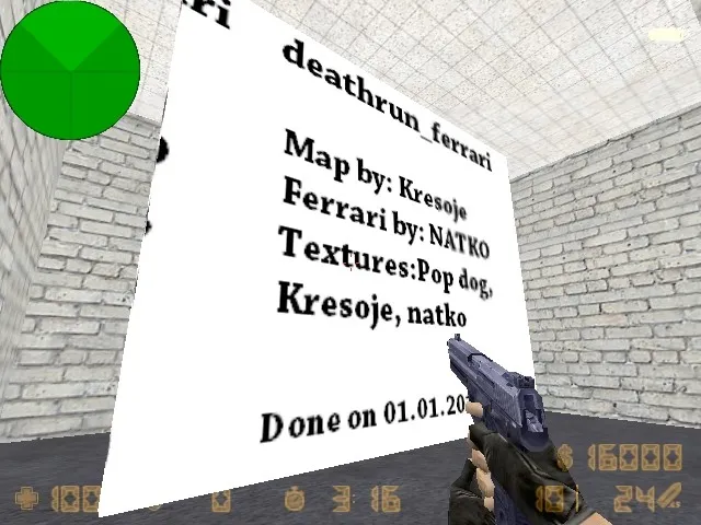 deathrun_ferrari для CS 1.6: карта deathrun, точки, раунды и .nav, баланс Т/КТ - скриншот 3