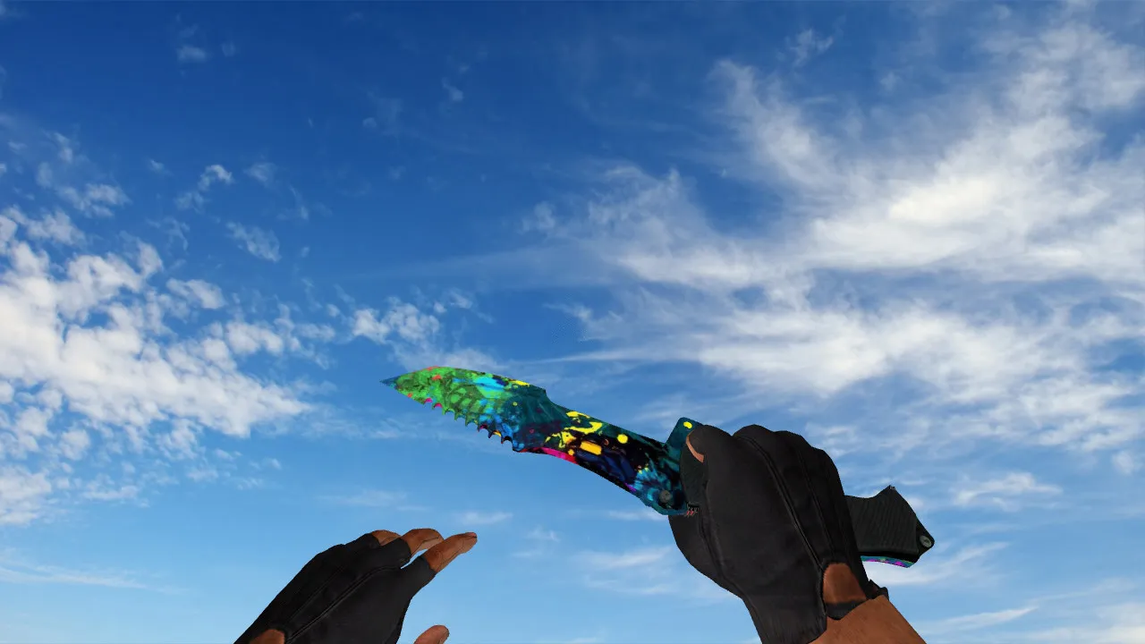 Модель ножа Huntsman Knife Paintsplash v_ для CS 1.6: звуки, анимация осмотра, v_/p_/w_ и текстуры - скриншот 3