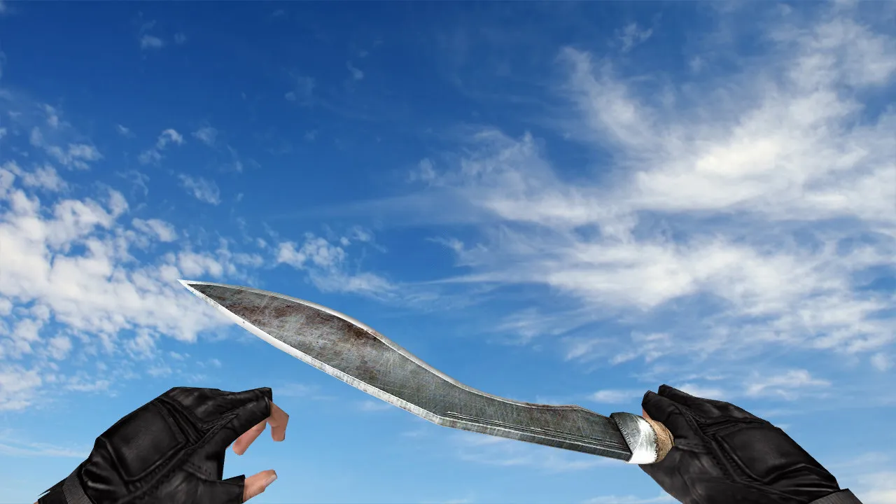Модель ножа «PB Amok Kukri» v_ p_ w_ для CS 1.6: звуки, анимация осмотра, текстуры и настройка - скриншот 1