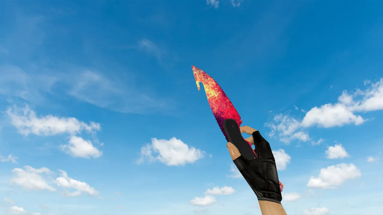 Gut Knife Neon Impulse v_ / p_ / w_ модель для CS 1.6: звук, анимация осмотра, качество текстур - скриншот 2