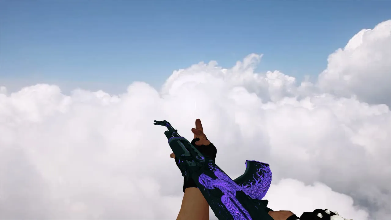 Модель v_ AK-47 Phoenix Rise Purple для CS 1.6: p_, w_ модели, звуки, анимация осмотра — скриншот 3