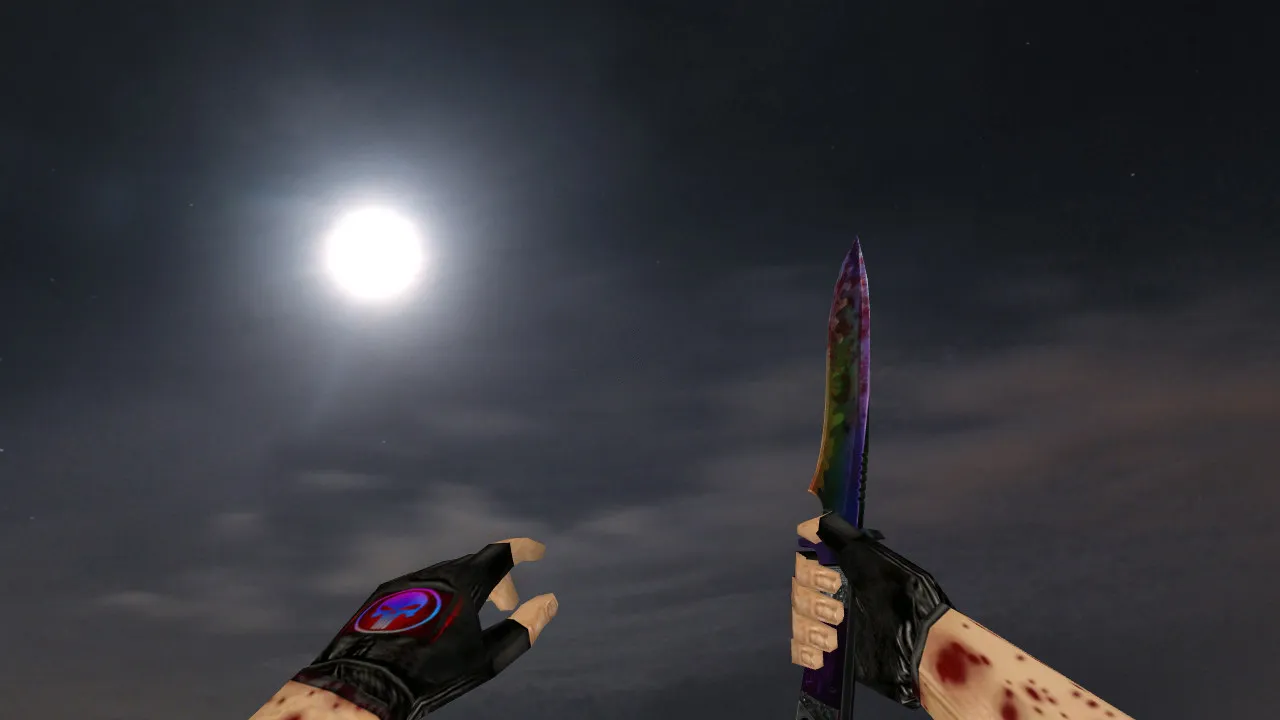Модель ножа Default Knife Bloody Rainbow v_ для CS 1.6: звуки, анимация осмотра, качество текстур и настройка - скриншот 1