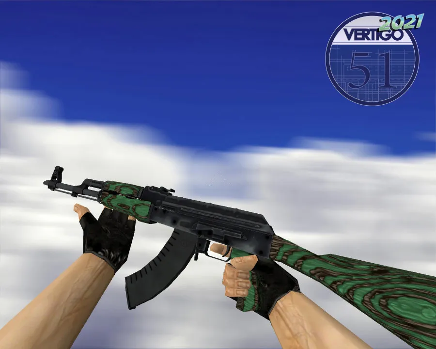 AK-47 | Зелёный глянец для CS 1.6 - Модели оружия - скриншот 1