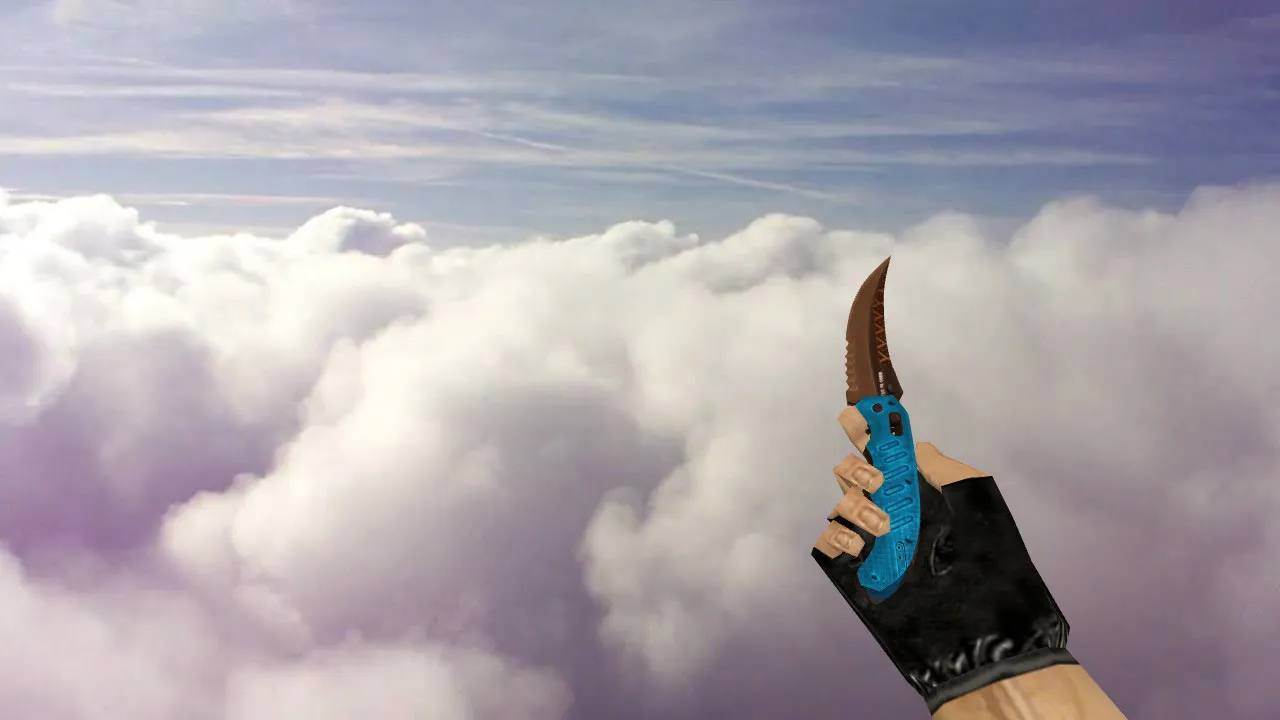 v_knife модель «Складной нож Королевский синий» для CS 1.6: звуки, анимация осмотра, текстуры и качество — скриншот 1