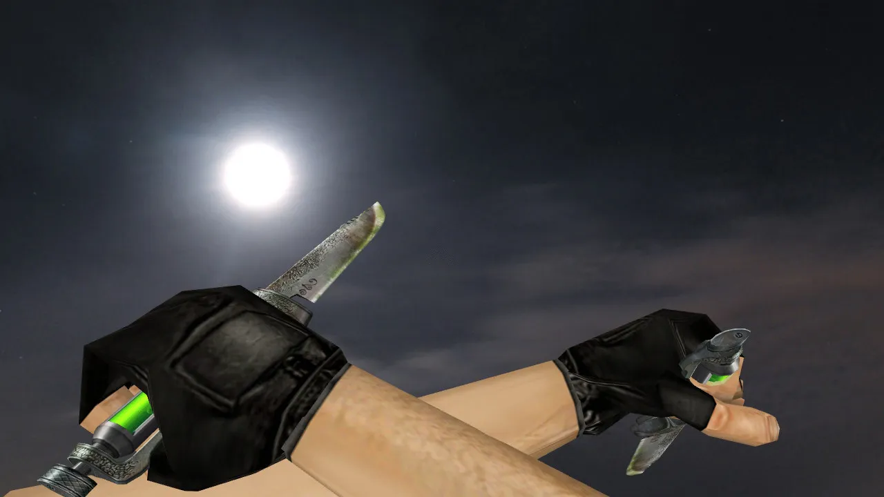 Модель Dual Nataknife v_ для CS 1.6: p_ и w_ ножи, звуки, анимация осмотра, текстуры и настройка - скриншот 1