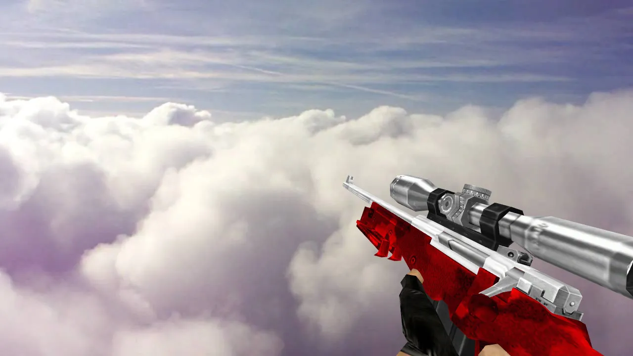 Модель Default AWP Silver Red Camo для CS 1.6 без вирусов и рекламы - скриншот 2